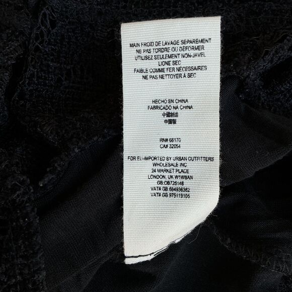 Free People Ruby Lace Mini Dress Balloon Sleeve Black BOHO Witchy Romantic Goth - Picture 13 of 16